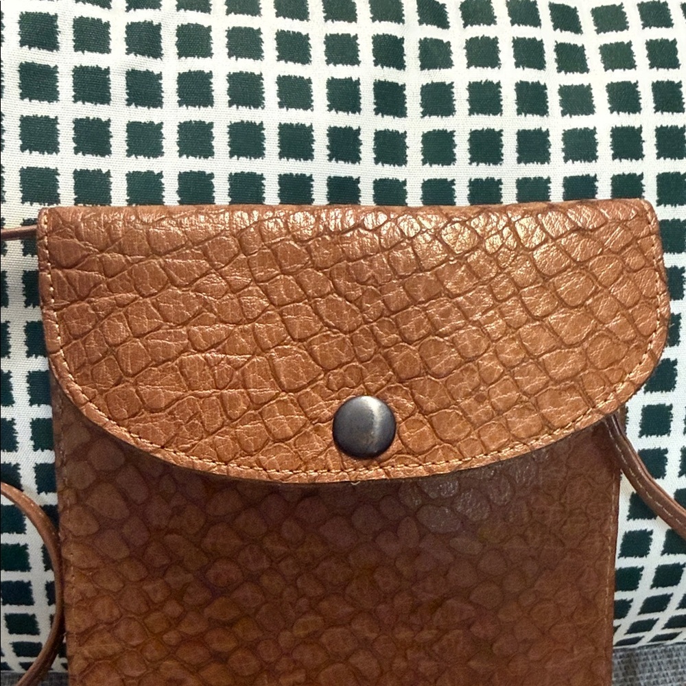Brown Textured Crossbody Bag - Picture 2 of 10